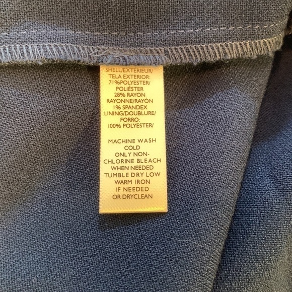 Ann Taylor Loft Navy Fit and Flare Circle Skirt V Neck Pocket Dress 00 - Picture 4 of 4